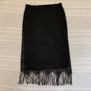 Hennes Collection Crochet Overlay Fringed Skirt.